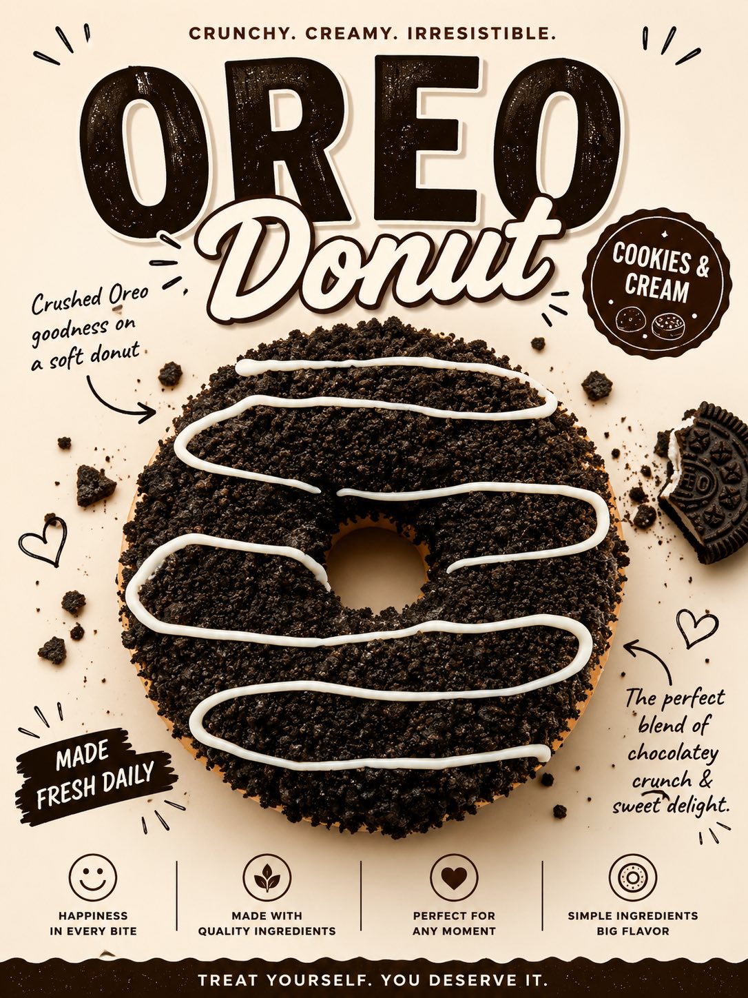 Donut White Oreo