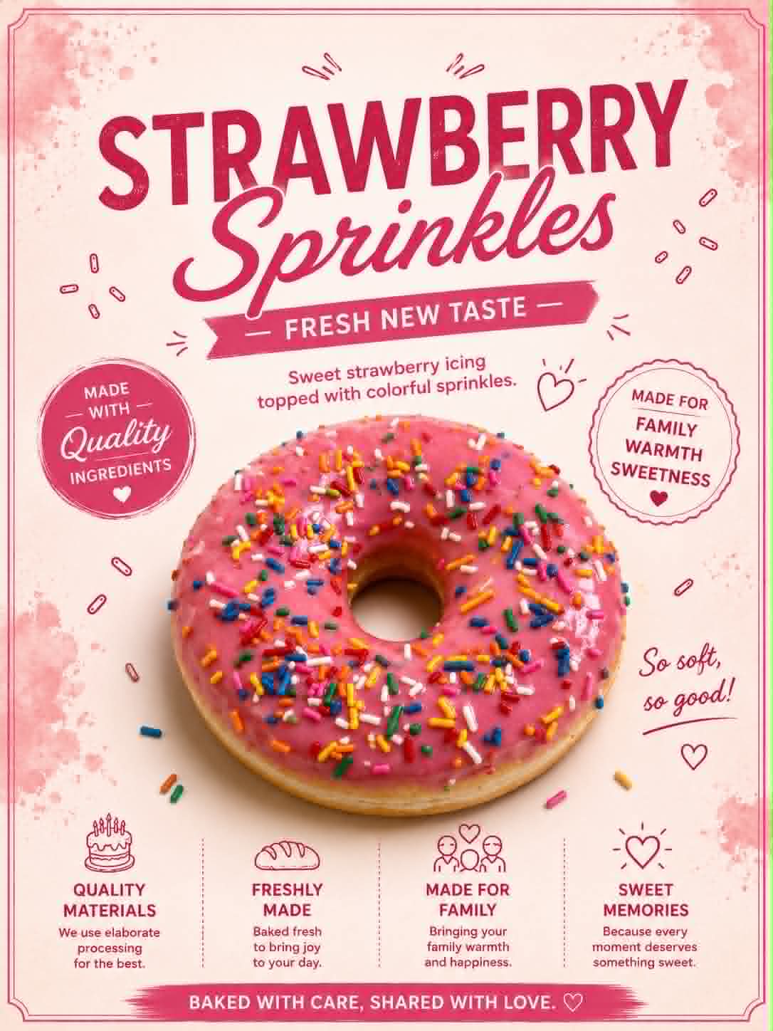 Donut Strawberry Sprinkles